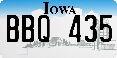 IA license plate BBQ435
