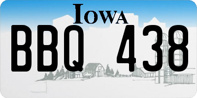 IA license plate BBQ438