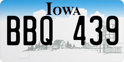IA license plate BBQ439