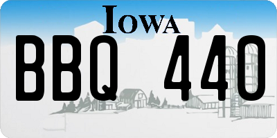 IA license plate BBQ440