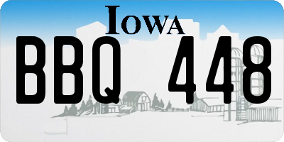IA license plate BBQ448
