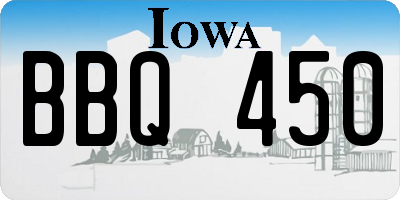 IA license plate BBQ450