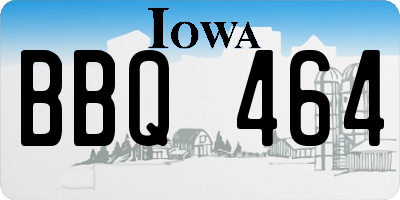 IA license plate BBQ464