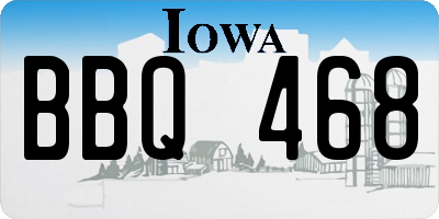 IA license plate BBQ468