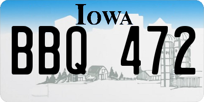 IA license plate BBQ472
