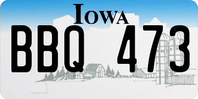 IA license plate BBQ473