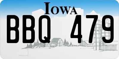 IA license plate BBQ479