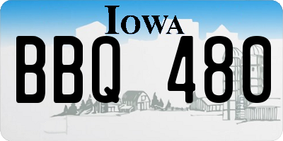 IA license plate BBQ480