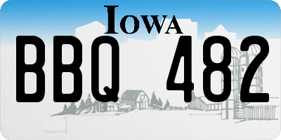 IA license plate BBQ482