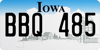 IA license plate BBQ485