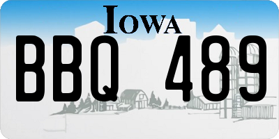 IA license plate BBQ489