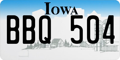 IA license plate BBQ504