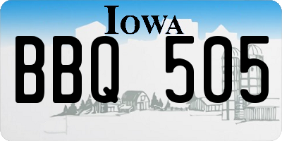 IA license plate BBQ505