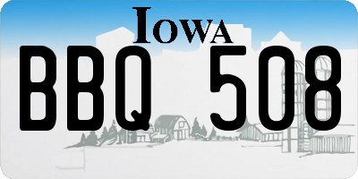 IA license plate BBQ508