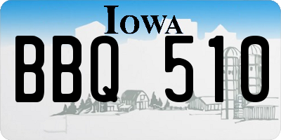IA license plate BBQ510
