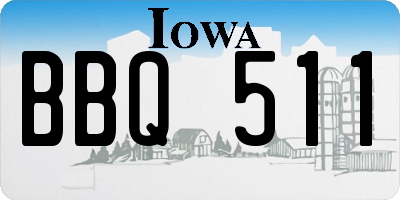 IA license plate BBQ511