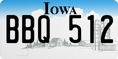 IA license plate BBQ512