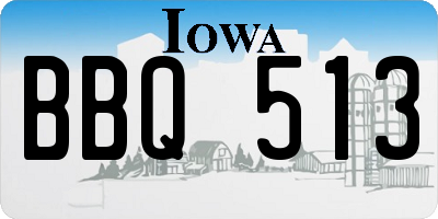 IA license plate BBQ513