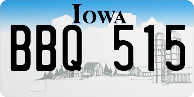 IA license plate BBQ515
