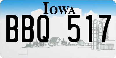 IA license plate BBQ517