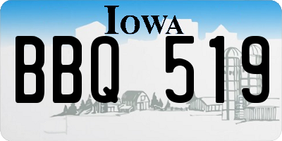 IA license plate BBQ519