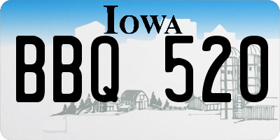 IA license plate BBQ520