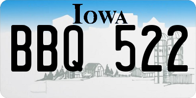 IA license plate BBQ522