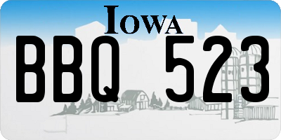 IA license plate BBQ523