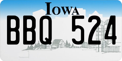 IA license plate BBQ524