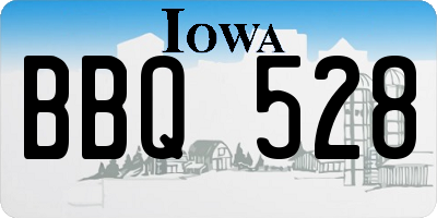 IA license plate BBQ528