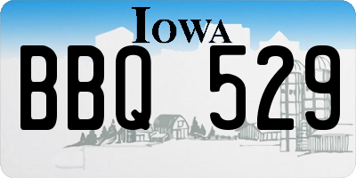 IA license plate BBQ529