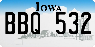 IA license plate BBQ532