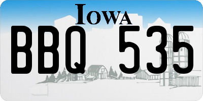 IA license plate BBQ535