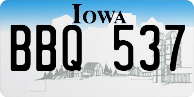 IA license plate BBQ537
