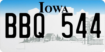 IA license plate BBQ544