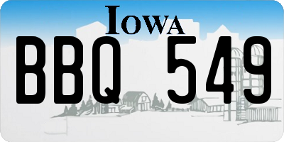 IA license plate BBQ549
