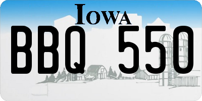 IA license plate BBQ550