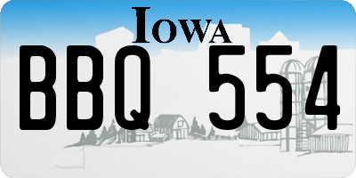IA license plate BBQ554