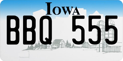 IA license plate BBQ555