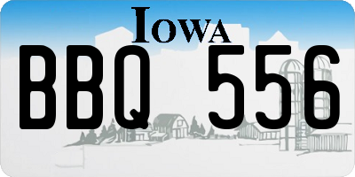 IA license plate BBQ556