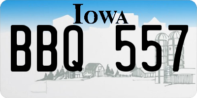 IA license plate BBQ557