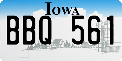 IA license plate BBQ561
