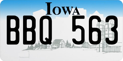 IA license plate BBQ563