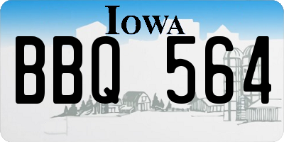IA license plate BBQ564