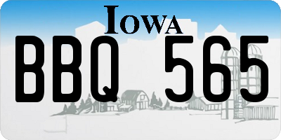 IA license plate BBQ565
