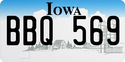 IA license plate BBQ569