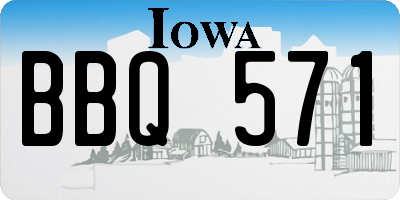 IA license plate BBQ571