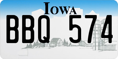 IA license plate BBQ574