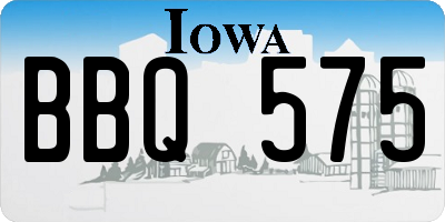 IA license plate BBQ575