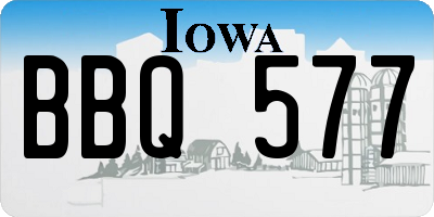 IA license plate BBQ577
